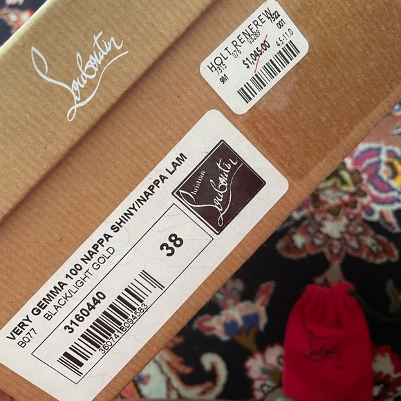 Christian Louboutin Very Gemma Heels black/gold size 38- LIKE NEW - Picture 4 of 9